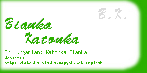 bianka katonka business card